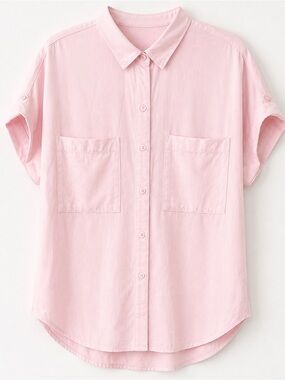 cloth & stone Pale Pink Short-Sleeve Button-Down Shirt